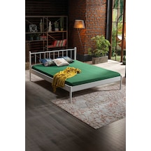 Falez-s Çift Kişilik Ferforje Metal Karyola-beyaz Ahşap Latalı Falez-s Çift Kişilik Ferforje Metal Karyola-beyaz Ahşap Latalı