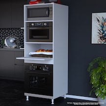 Modilayn Elit Silva 59,6 X 192,2 X 56cm Ankastre Fırın 1 Kapaklı Ekmeklikli 3 Geniş Derin Göz Dolap