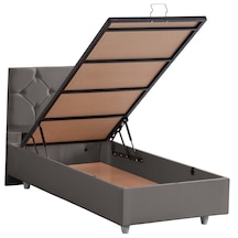 Glamis İkili Set, Glamis Tek Kişilik Baza Başlık Seti Gri 90 x 190