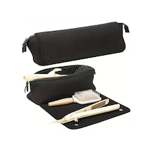 Honeybeeshop Siyah Saç Şekillendirme Aletleri Seyahat Çantası Düzleştirici Maşa Saklama