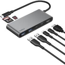 Belkin Avc023 7in1 100w Usb-c Multiport Hub 2x Usb-c , 2x Usb-a , 1x Hdmı 4k 60hz , Sd&micro Sd Card Reader - Uzay Grisi