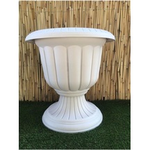 Tr Nergis Saksı 47,6x47,4 Cm 25,3 Lt Krem Saksı Ayaklı Saksı Plastik Saksı Çiçek Saksısı Bahçe Saksısı Diğer
