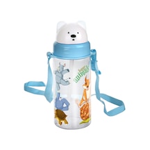 Emilahome Glossa Desenli Kaydır Kapak Pipetli Çocuk Suluğu 400 Ml Mavi - 868440212 Mavi