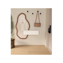 Oslo 70cm Duvara Monte Tek Kapaklı Raflı Modern Dresuar Beyaz-beyaz Beyaz-beyaz