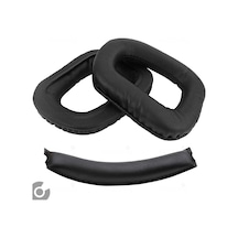 Logitech G930 G430 F450 G432 G332 G231 G230 Uyumlu Kulaklık Sünger Yastığı Pedi Ve Kafa Bandı Deri Siyah