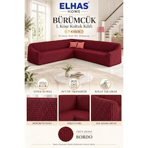 Bürümcük Eteksiz L Köşe Koltuk Örtüsü. 7 Kişilik Esnek, Köşe Koltuk Kılıfı. Toplam Uzunluk 550cm Bordo - 796363643 Bordo