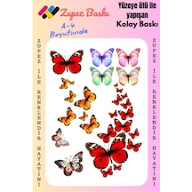 Kelebek Butterfly Kumaş Aplike Yama Ütü Ile Yapışan Transfer Kağıdı Dtf Arma - 708933278