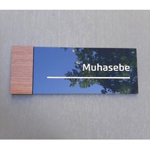 Wooden Serisi Muhasebe Kapı Isimliği