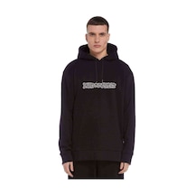 Burn The Priest Logo Baskılı Siyah Erkek Örme Kapşonlu Sweatshirt