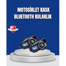Northcity Lcd Ekranlı Bluetooth Kask Kulaklığı Fm Radyo Ve Sd Kart Girişli - 500m İnterkom Ve Gürültü Önleyici