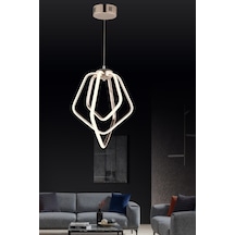 Ld 068 Model Gold 3 Renkli Salon Ve Oturma Odası İçin İdeal Alüminyum Avize, 40x70 Gold