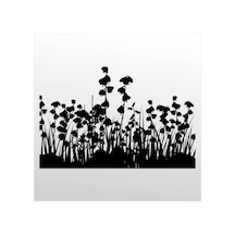 Folyo Sticker Çiçekler 80cm Uzunluk Siyah