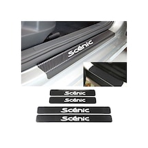 Oto Scenic Karbon Kapı Eşiği Koruma Sticker (4 Adet)