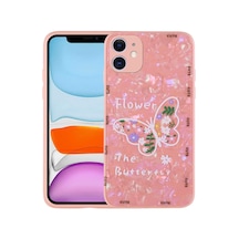 Zore İphone 12 Uyumlu Desenli Sert Silikon Ogaa Mumila Kılıf-pink Flower
