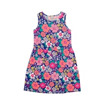 Lovetti Kız Çocuk Neon Garden Desen Kolsuz Elbise 5757-69 Çok Renkli