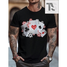 Tarzsokak Erkek Dağ Ve Yazı Baskılı T-shirt Siyah
