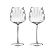 Elle Üflemeli Kristal Kırmızı Ve Beyaz Şarap Kadehleri, Şeffaf Nervürlü Kadehler, Modern Uzun Saplı Züccaciye Seti, Şarap Tadımı Doğum Günü Yıldönümü Düğün Hediyeleri, 18 Oz, 2'li Set Çok Renkli