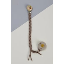 E&f Store El Örmesi Doğal Ahşap Emzik Askısı - Fil - Kahverengi