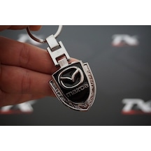 Mazda Uyumlu Logo Krom Metal Çift Yön Anahtarlık New Style