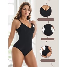 Mistirik Mamey Çıtçıtlı Zıbın Korse Push Up Etkili Siyah Renk5 Siyah