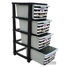 Flamingo Desen Çekmeceli Sebzelik Komidin -kmdn-112 Gümüş