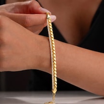 Gümüş Gold Pullu Su Yolu Kadın Bileklik Çok Renkli