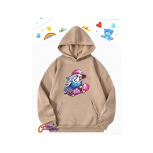 Muhabbet Kuşu Tasarım Çocuk Sweatshirt Hoodie Bej