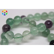 Yasamtohumu Florit Taşı Yarım Dizi 10 MM 18 CM Çok Renkli