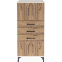 Arges Dolap Tek Raflı 3 Çekmeceli 4 Kapaklı 60x30x134 Aytaşı-çam Aytaşı