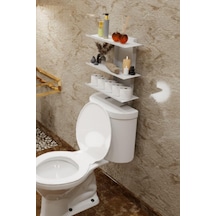 Risingmaber Beyaz Klozet Üstü Raf, Organizer Tuvalet Kağıtlık Ve Wc Tuvalet Banyo Düzenleyici Mt116b Diğer