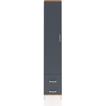 Hyperion Dolap 3 Raflı 2 Çekmeceli Tek Askılı 44x44x243 Çam-antrasit Aytası