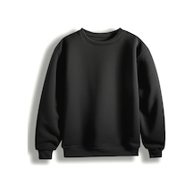 Magors Stıl-x Baskısız Çocuk Sweatshırt, Okul Sweatshırt, 3 İplik Şardonlu Siyah