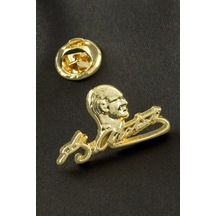 Atatürk İmzalı Yaka Rozet - Gümüş Rengi 92524922