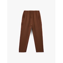 Koton Aerobin Kumaş Beli Bağcıklı Cepli Havuç Pantolon Kahverengi 5sak40052ew Kahve