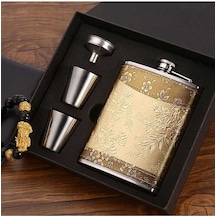 Ganzhoushop Taşınabilir Stil: Sones Seti, Sarı Şarap Paslanmaz Matarası Kadehi Hunili Desenli Çiçek Cep Çelik Çekirdek 8oz Xt, Şık Ve Pratik Diğer