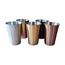 5'li Paslanmaz Çelik Bardak Seti - 500ml, Renkli, Taşınabilir, Her Yerde Kullanım İçin Çok Renkli Çok Renkli