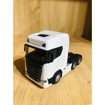 Sesli Işıklı Ölçekli 1/43 Dorsesiz Tır Kafası Açılabilir Kupalı Beyaz