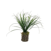 Yapay Çiçek Kütük Saksıda Saz Otu 35Cm Dekoratif Masa Çiçeği 40x