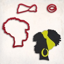 Afro Kız Kafası Detay Kurabiye Kalıp Seti 3 Lü