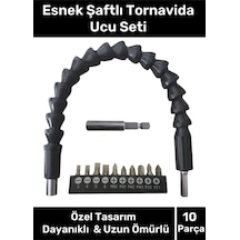 Özel Üretim 360 Derece Bükülebilen Manuel Tornavida Uyumlu Esnek Şaftlı 10 Parça Tornavida Ucu Seti
