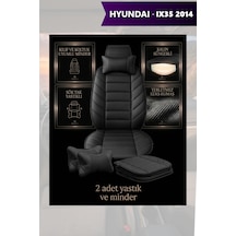 Hyundai İx35 2014 Uyumlu Premium Siyah Renk Lüks 2 Adet Minder Ve Yastık
