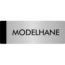 Metal Yönlendirme Levhası, Departman Kapı Isimliği Modelhane 10x20 Cm Gümüş Renk
