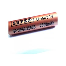 Supex 18650 2500 Şarjlı Li-on Pil Düz Kafa