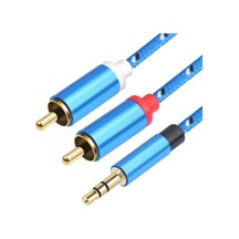 3.5mm - 2 Rca Ses Kablosu - Örgülü Aux / Cinch Stereo Ses Ve Dönüştürücü Kablosu