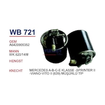 WUNDER WB721 Mazot Filtresi Mercedes A-B-C-Eklasse-Sprinter II-Viano-Vito II (639) Müşürlü Tip