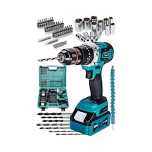 Prohummer Ph220 Çift Akülü 82 Parça 58vf 5ah 10 Pilli Darbeli Vidalama Matkap Seti Mavi
