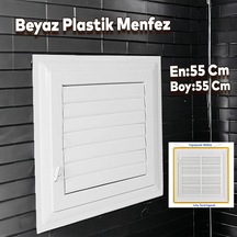 Menfez Banyo Wc Tuvalet Depo Havalandırma Plastik Panjur Beyaz 55x55 Cm