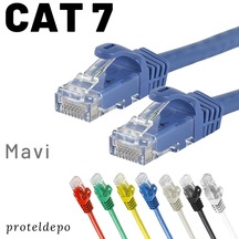 IRENIS CAT7 Kablo Ethernet Network Lan Ağ Kablosu 3 mt Mavi