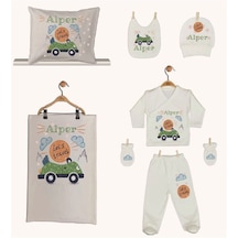 Pia Baby Gl 1901-06 İsme Özel Yastık Battaniye Zıbın Set Krem