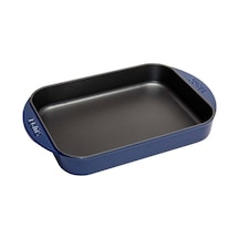 Sürel Parlak Koyu Mavi Dikdörtgen Düz Tepsi 23x31 Cm Mavi